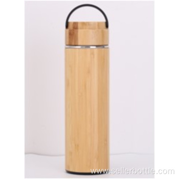 500mL Bamboo Lid Bamboo Vacuum Bottle With Handle